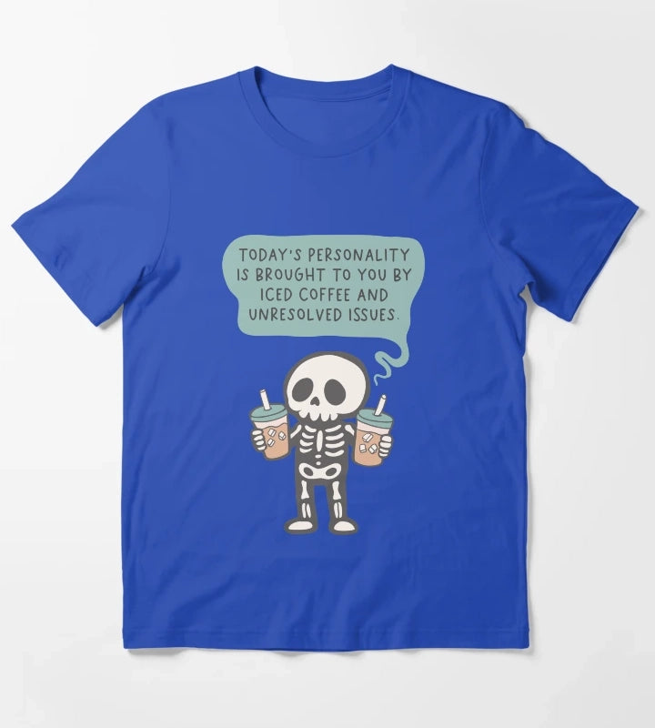 Iced Coffee Personality T-Shirt Blue