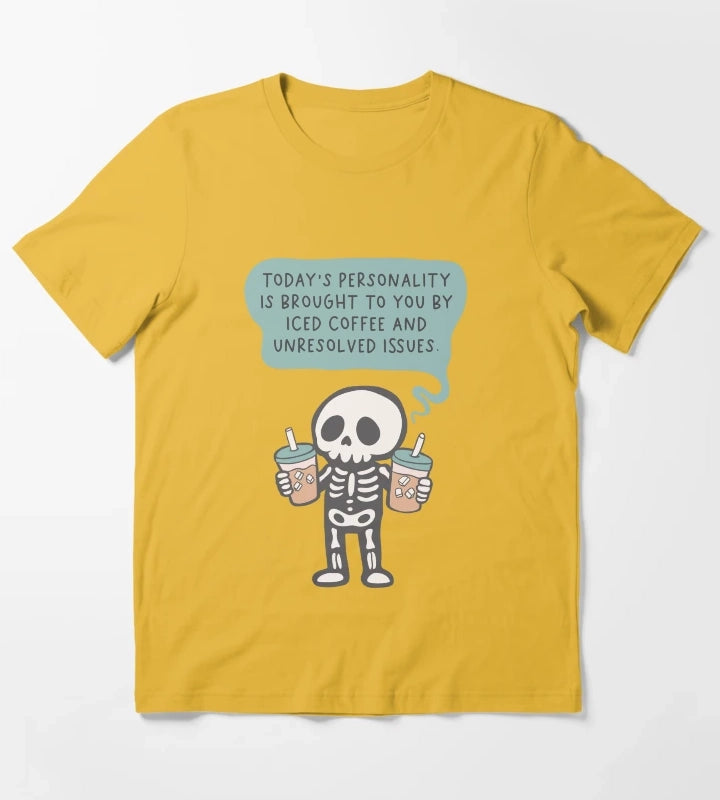 Iced Coffee Personality T-Shirt Yellow