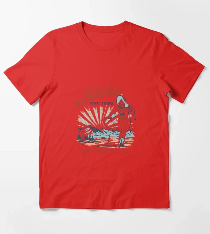 Idaho Retro Cowgirl TShirt T-Shirt Red