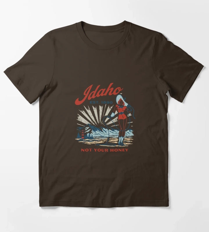 Idaho Retro Cowgirl TShirt T-Shirt Brown
