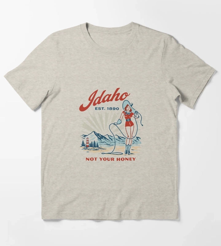 Idaho Retro Cowgirl TShirt T-Shirt Cream