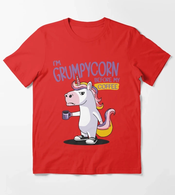 Im Grumpycorn Before My Coffee T-Shirt Red