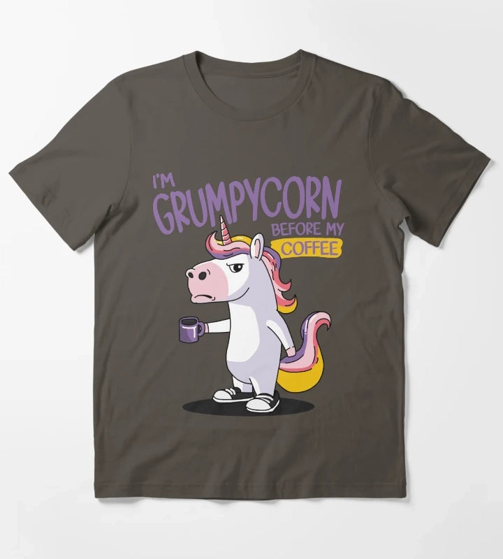 Im Grumpycorn Before My Coffee T-Shirt Dark Grey