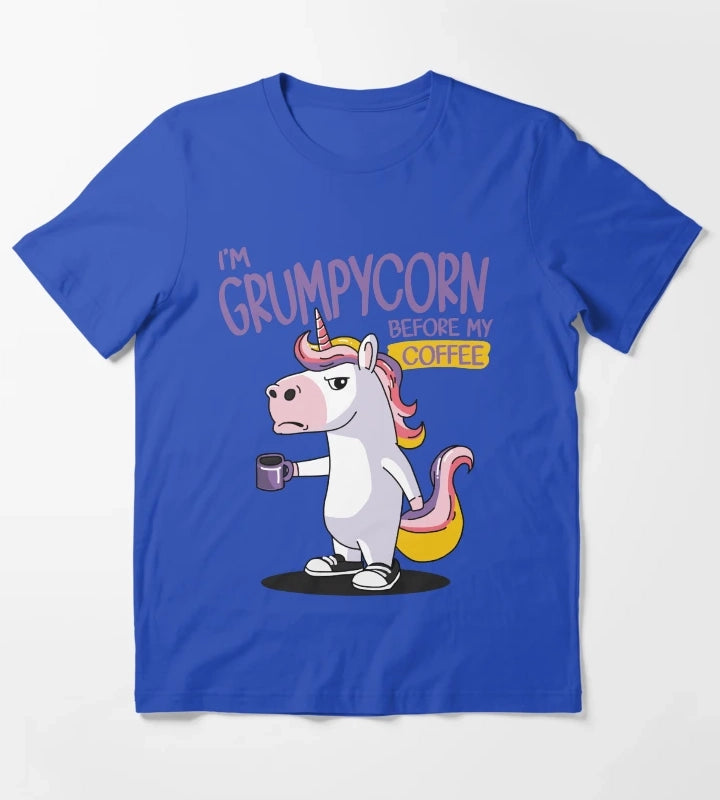 Im Grumpycorn Before My Coffee T-Shirt Blue