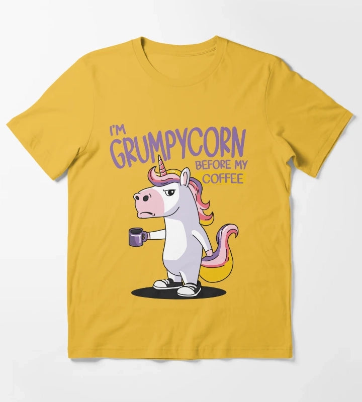 Im Grumpycorn Before My Coffee T-Shirt Yellow