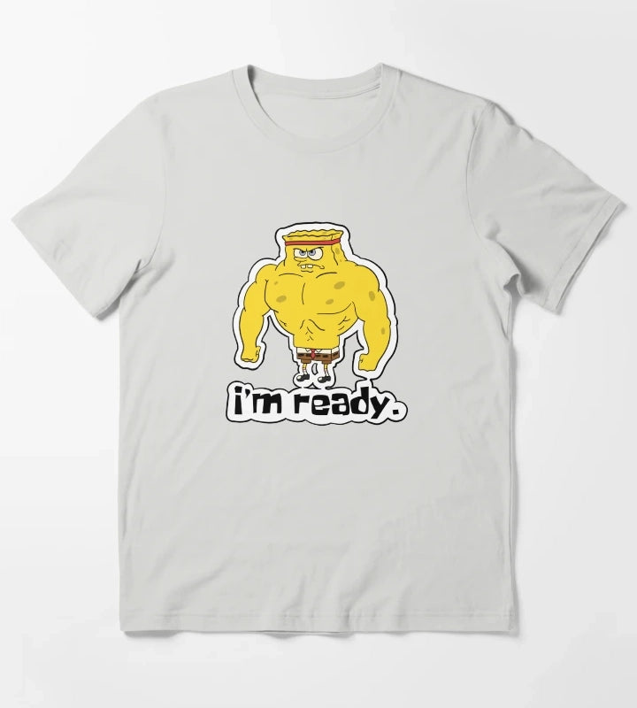 Im ready Buff Spongebob T-Shirt Light Grey