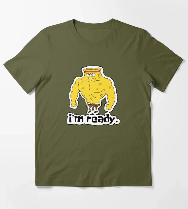 Im ready Buff Spongebob T-Shirt Olive Green