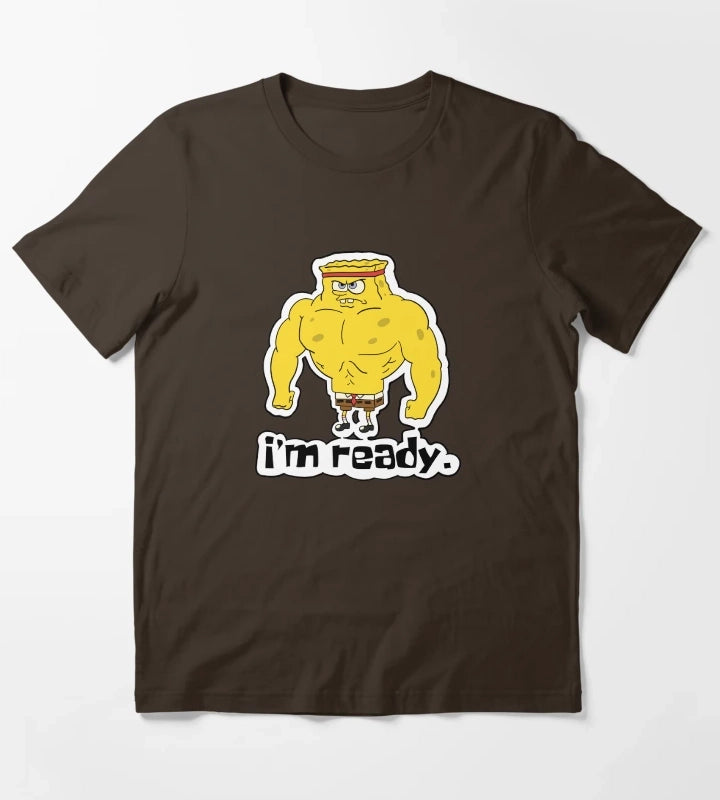 Im ready Buff Spongebob T-Shirt Brown