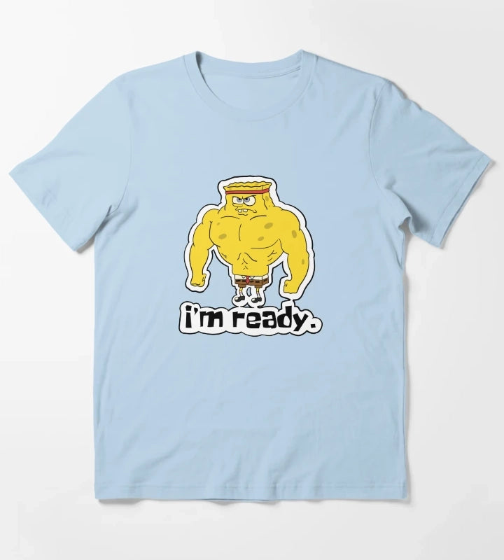 Im ready Buff Spongebob T-Shirt Sky Blue