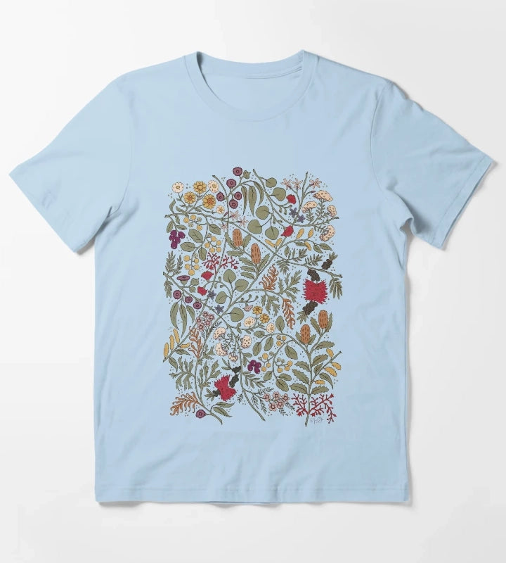 Impossible Flowers T-Shirt Sky Blue