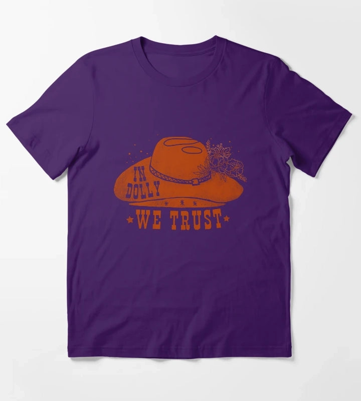 In Dolly We Trust Cowgirl T-Shirt Purple
