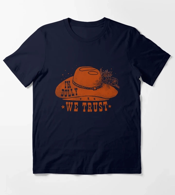 In Dolly We Trust Cowgirl T-Shirt Navy