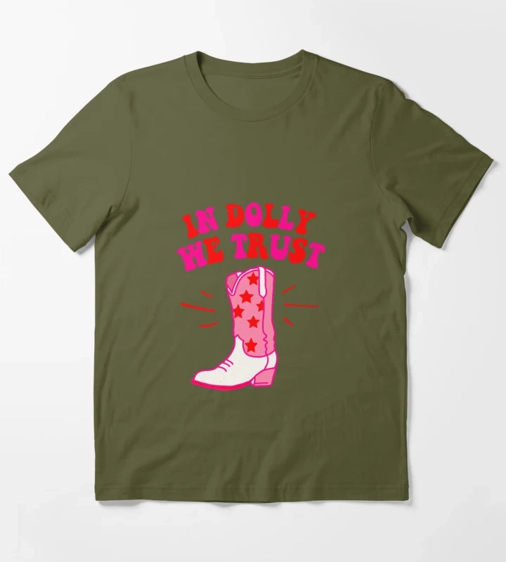 In Dolly We Trust T-Shirt Olive Green