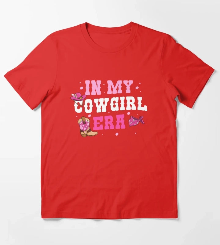 In My Cowgirl Era Groovy Cute Rodeo Western Country Southern T-Shirt Red