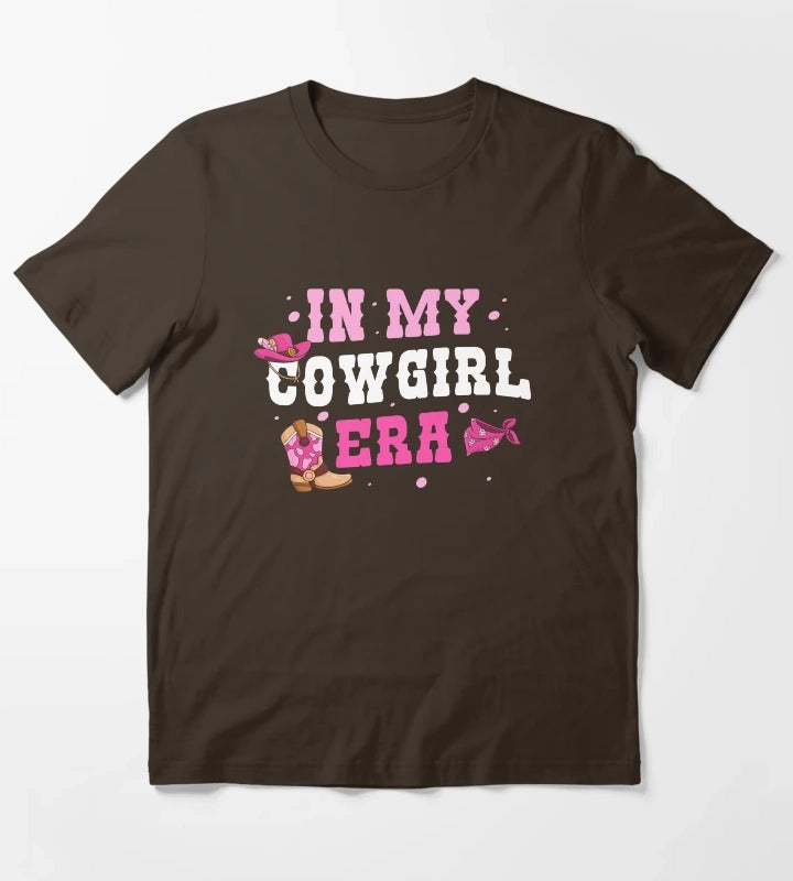 In My Cowgirl Era Groovy Cute Rodeo Western Country Southern T-Shirt Brown