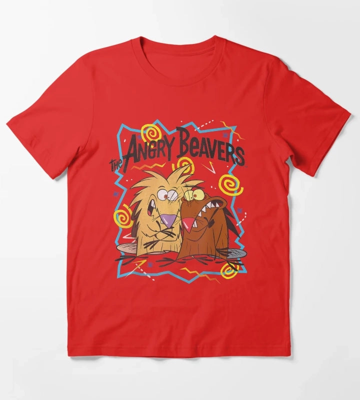 Insane Humorous Crazy Beavers T-Shirt Red