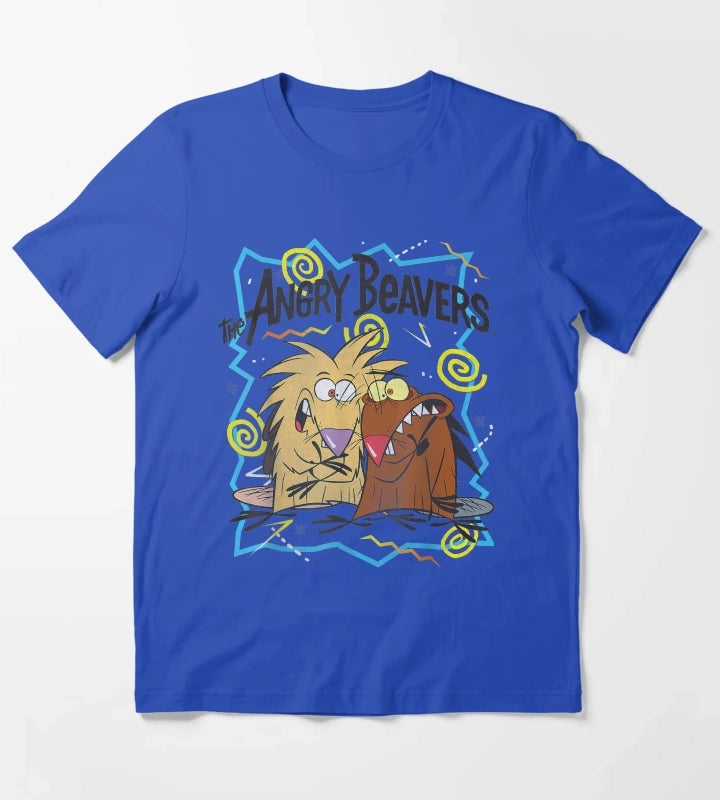 Insane Humorous Crazy Beavers T-Shirt Blue