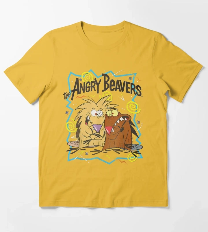 Insane Humorous Crazy Beavers T-Shirt Yellow