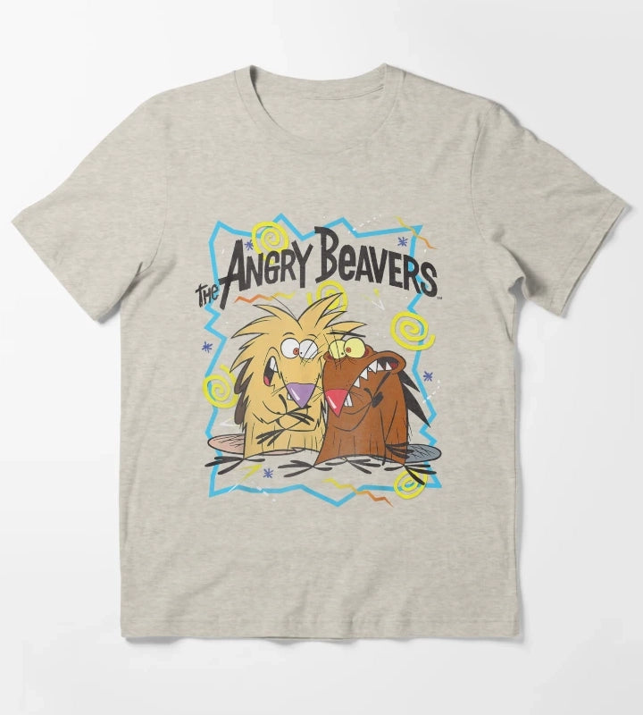 Insane Humorous Crazy Beavers T-Shirt Cream
