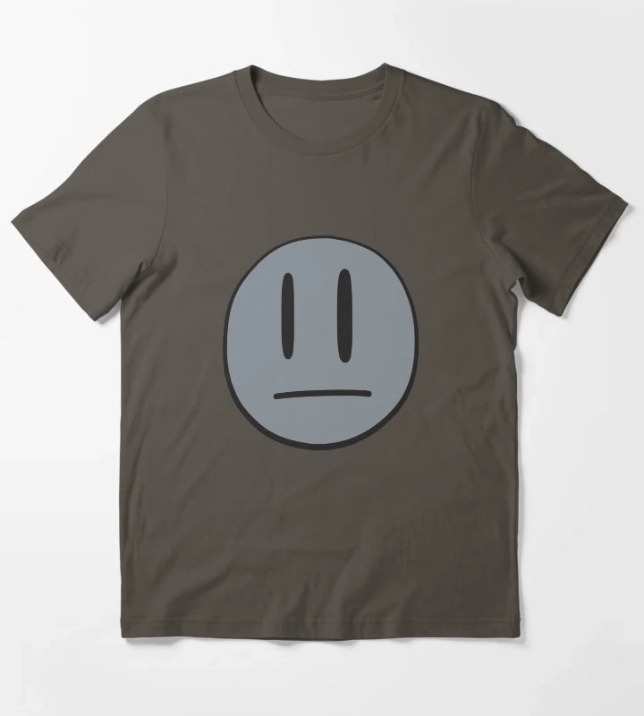 Invader Zim Dib Big Grey Smiley Face T-Shirt Dark Grey