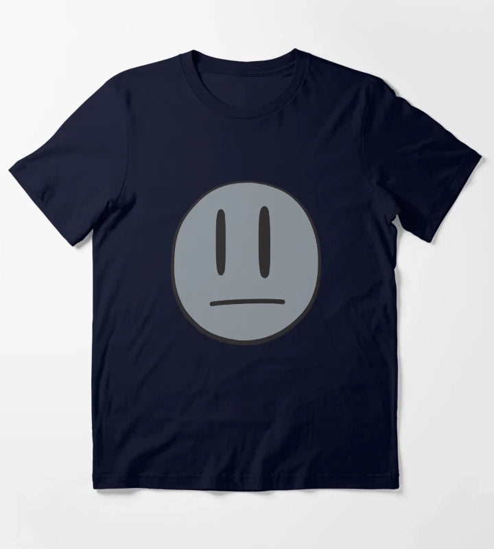 Invader Zim Dib Big Grey Smiley Face T-Shirt Navy