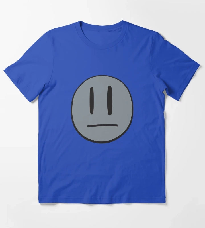 Invader Zim Dib Big Grey Smiley Face T-Shirt Blue