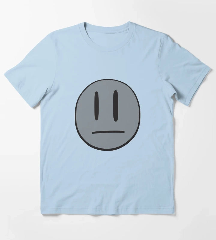 Invader Zim Dib Big Grey Smiley Face T-Shirt Sky Blue