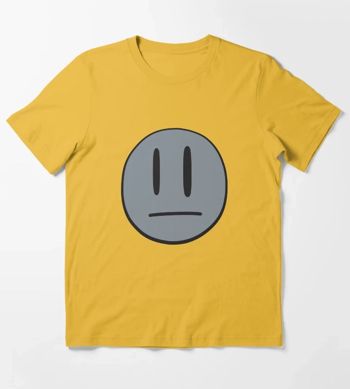 Invader Zim Dib Big Grey Smiley Face T-Shirt Yellow