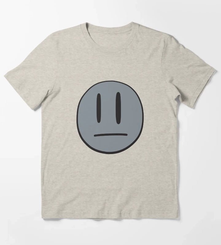 Invader Zim Dib Big Grey Smiley Face T-Shirt Cream