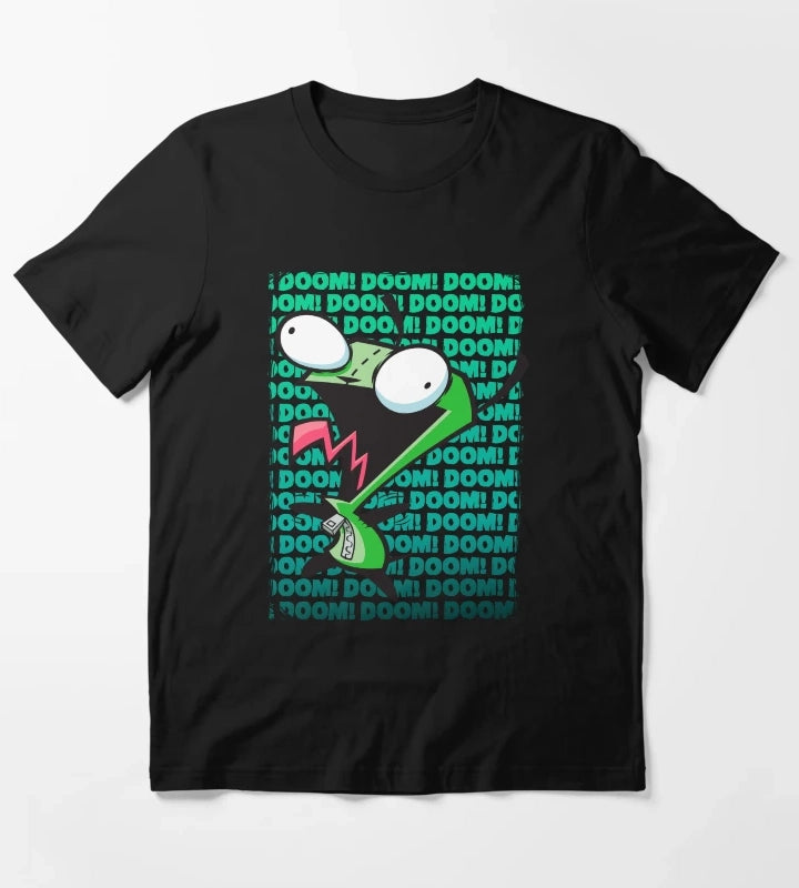 Invader Zim GIR Impending DOOM Logo Background T-Shirt