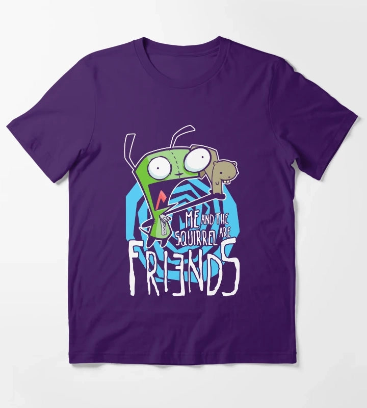 Invader Zim GIR Me And The Squirrel Are Friends T-Shirt Purple