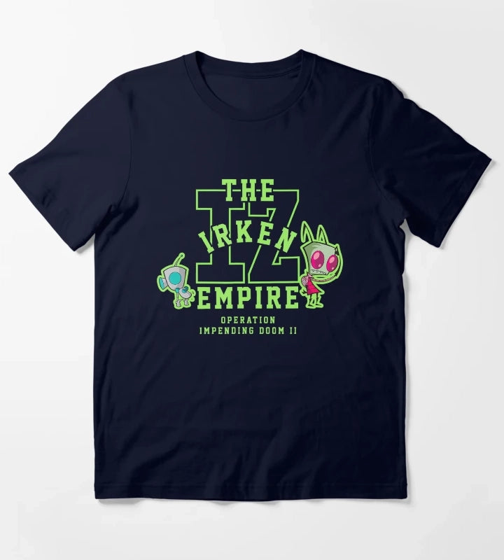 Invader Zim Irken Empire Doom Cartoon Graphic Design T-Shirt Navy