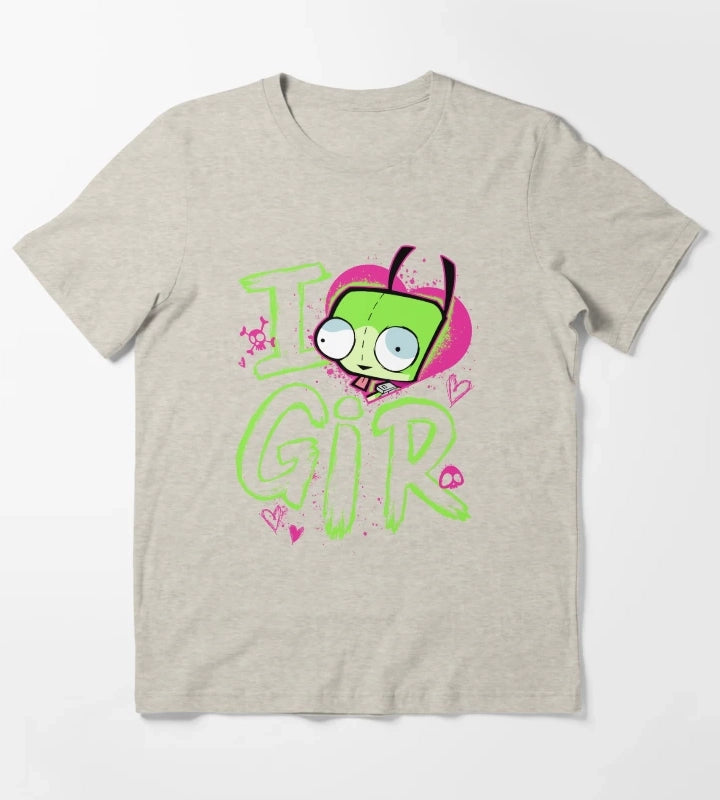 Invader Zim Valentines Day I Love GIR Retro Pop Poster T-Shirt Cream