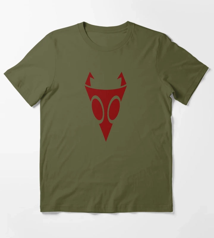 Irken Military Symbol Red T-Shirt Olive Green