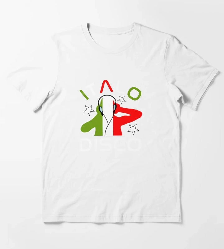 Italo Disco DJ Black T-Shirt White