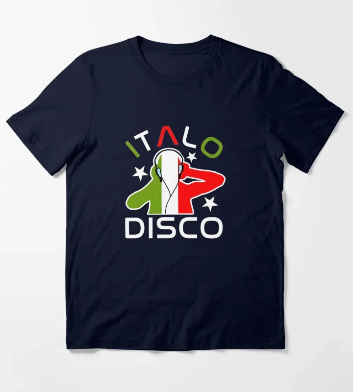 Italo Disco DJ Black T-Shirt Navy