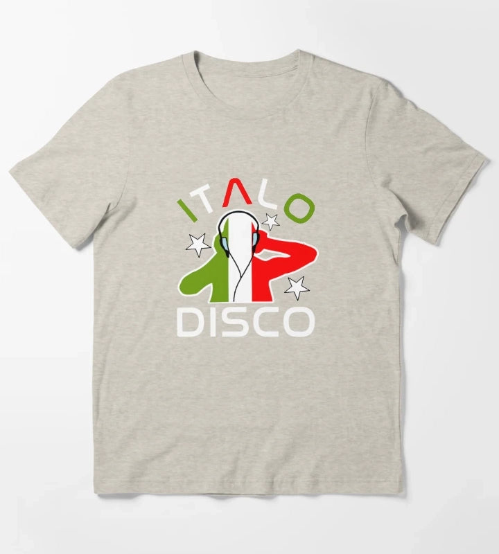Italo Disco DJ Black T-Shirt Cream