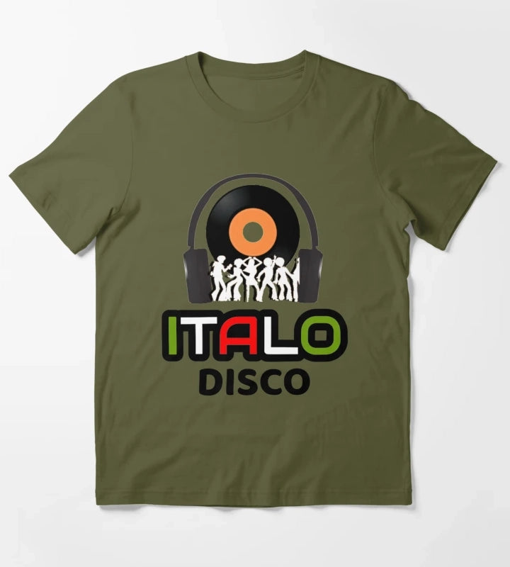 Italo Disco Dancing T-Shirt Olive Green