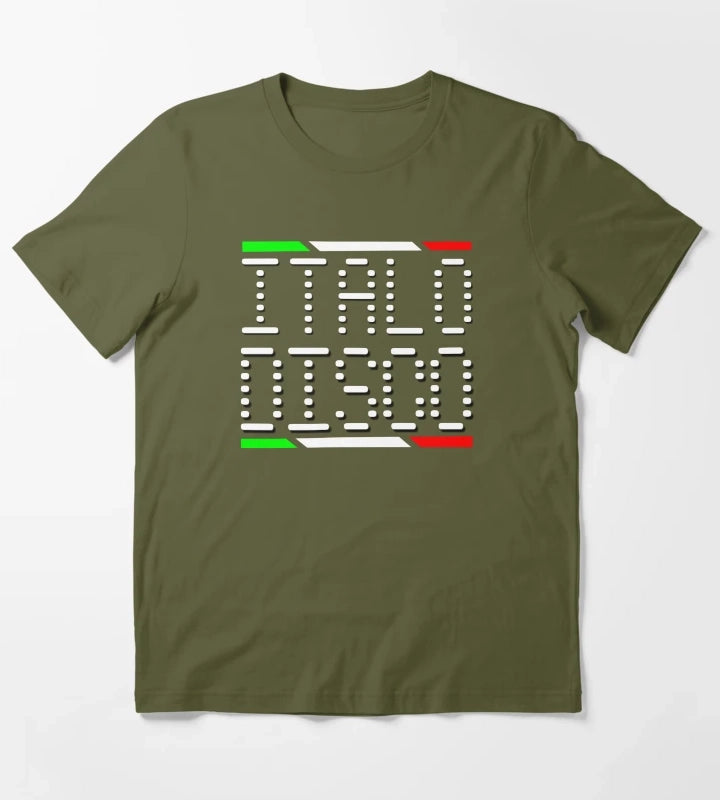 Italo Disco Magic of the Dancefloor Black T-Shirt Olive Green