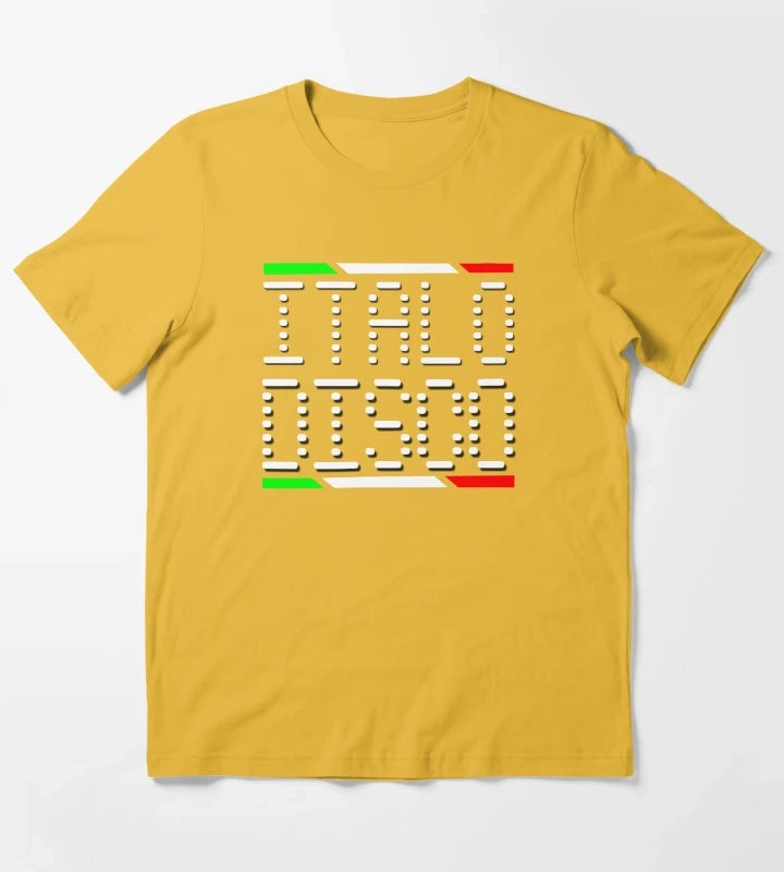 Italo Disco Magic of the Dancefloor Black T-Shirt Yellow