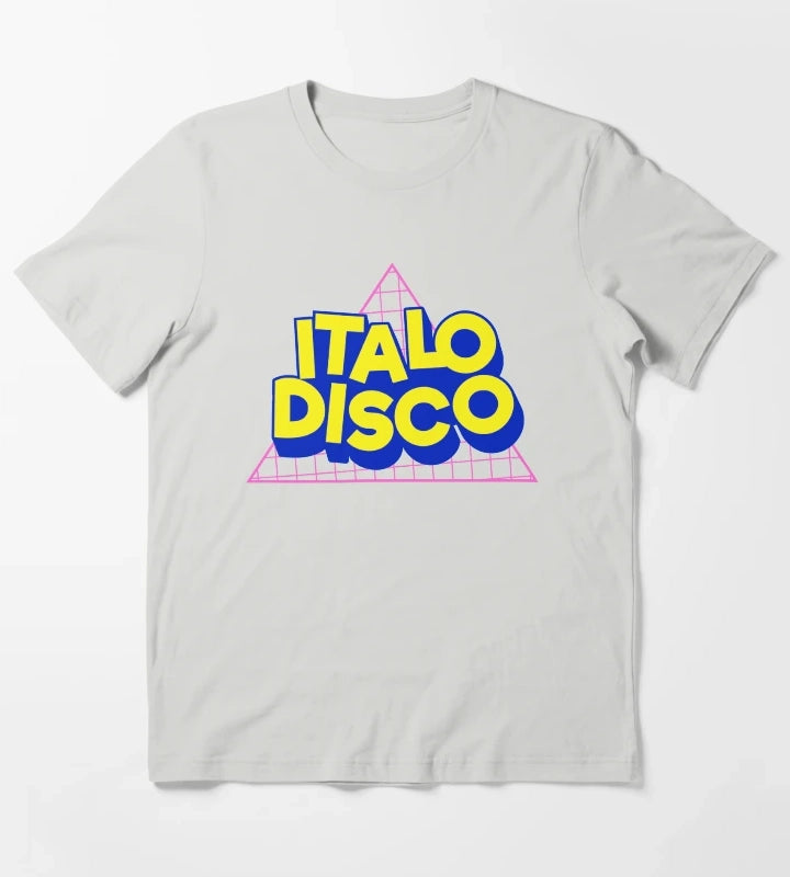 Italo Disco Original Art Synth Pop Shirt T-Shirt Light Grey