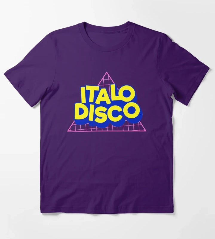 Italo Disco Original Art Synth Pop Shirt T-Shirt Purple