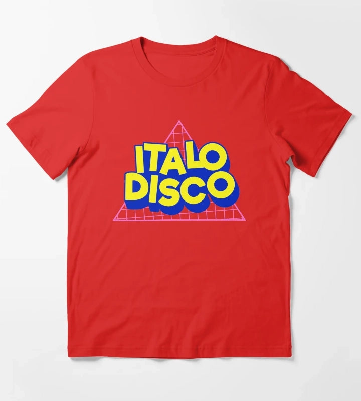 Italo Disco Original Art Synth Pop Shirt T-Shirt Red