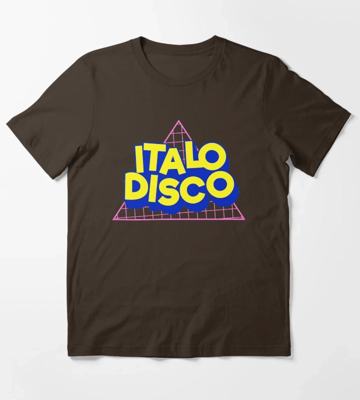 Italo Disco Original Art Synth Pop Shirt T-Shirt Brown