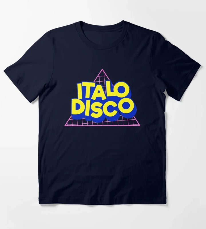 Italo Disco Original Art Synth Pop Shirt T-Shirt Navy