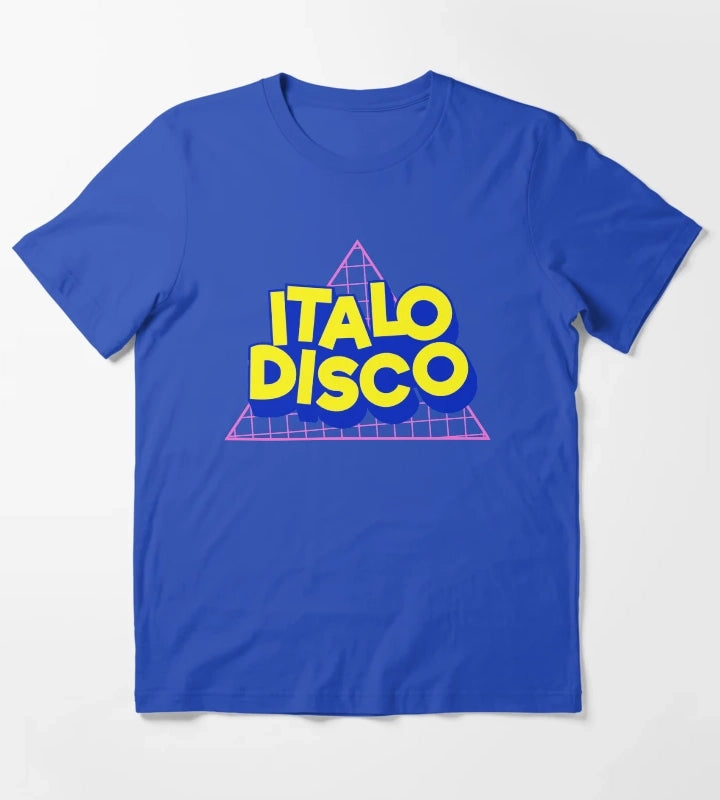 Italo Disco Original Art Synth Pop Shirt T-Shirt Blue