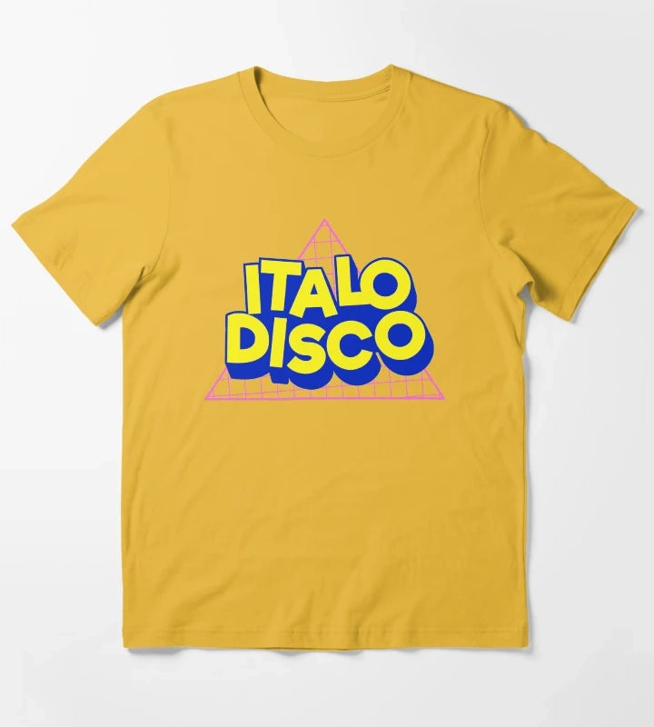 Italo Disco Original Art Synth Pop Shirt T-Shirt Yellow