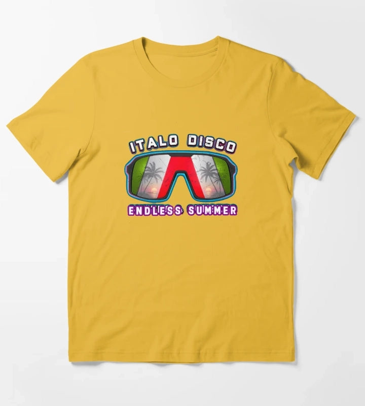 Italo Disco Synths Endless Summer Vibe T-Shirt Yellow