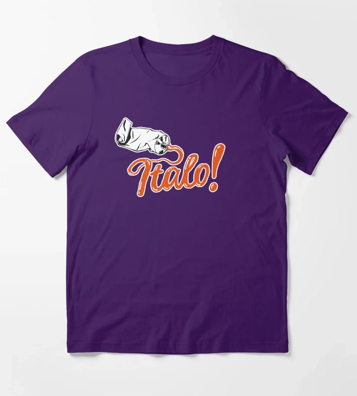 Italo orange text T-Shirt Purple
