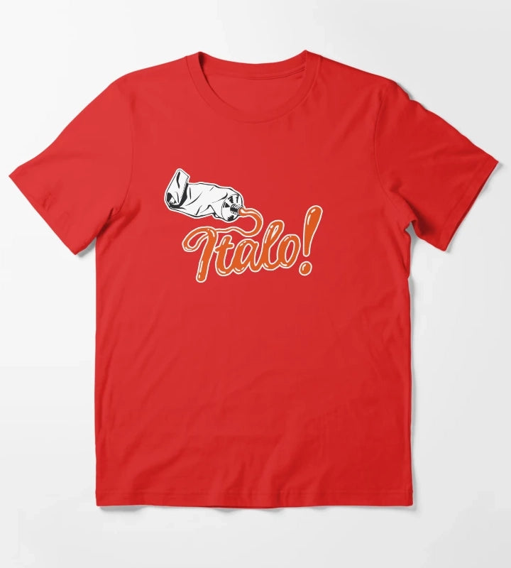Italo orange text T-Shirt Red